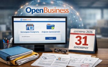 Με τη νεότερη νομοθετική ρύθμιση που ψηφίστηκε στη Βουλή, παρατείνεται έως τις 31 Δεκεμβρίου 2026 η προθεσμία για την απογραφή επιχειρήσεων και την ανάρτηση των απαιτούμενων δικαιολογητικών στην πλατφόρμα OpenBusiness.